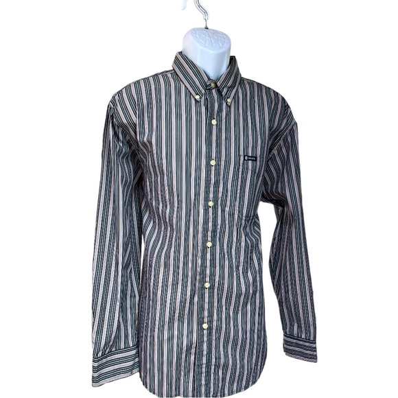 Sz Large Chaps Easy Care Striped Long Sleeve Button Down Shirt - Picture 4 of 6